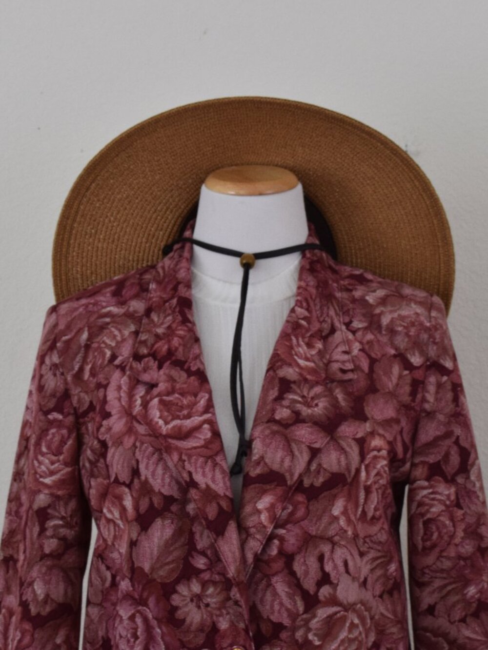 Vintage 90s Floral Print Poly Lightweight Blazer by GW Division of Graff‎